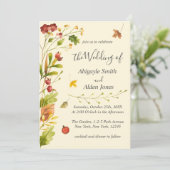 Herbstwald Rustikale Hochzeit Einladung (Stehend Vorderseite)