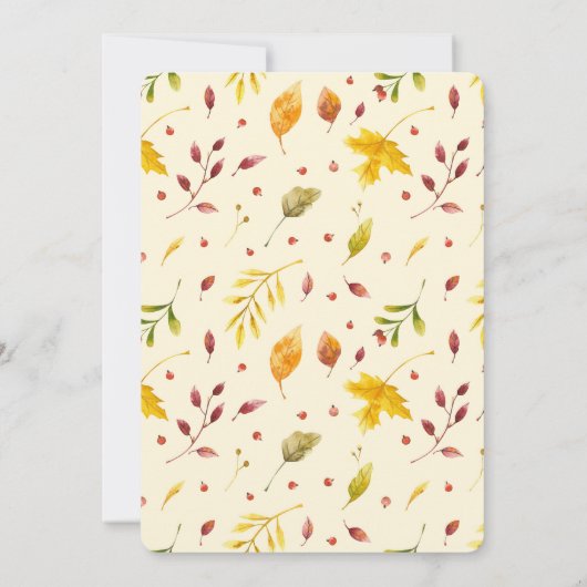 Herbstwald Rustikale Hochzeit retten Datum Einladung (Rückseite)