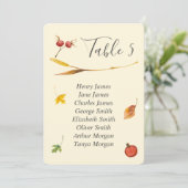 Herbstwald Rustikale Hochzeitssemonie Tischnummer (Stehend Vorderseite)