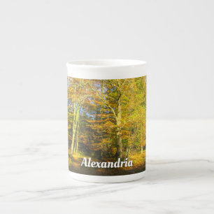 Herbstwald & Sonnenschein - Personalisiert Porzellantasse