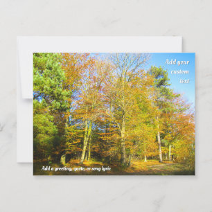 Herbstwald & Sonnenschein - Personalisiert Postkarte