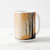 Herbstwald Tasse - Cosy Fall Kaffeebecher mit Holz (VorderseiteRechts)