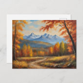 Herbstwald und Berglandschaft Postkarte (Vorne/Hinten)