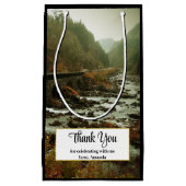 Herbstwald und Flusslandschaft Danke Kleine Geschenktüte (Vorderseite)