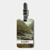 Herbstwald und Flusslandschaft Gepäckanhänger (Vorderseite vertikal)