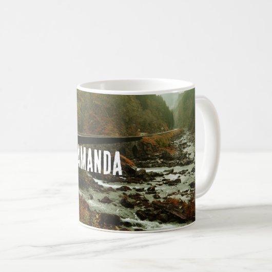 Herbstwald und Flusslandschaft Kaffeetasse (VorderseiteRechts)
