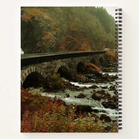 Herbstwald und Flusslandschaft Notizblock (Rückseite)