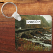 Herbstwald und Flusslandschaft Schlüsselanhänger (Vorderseite)