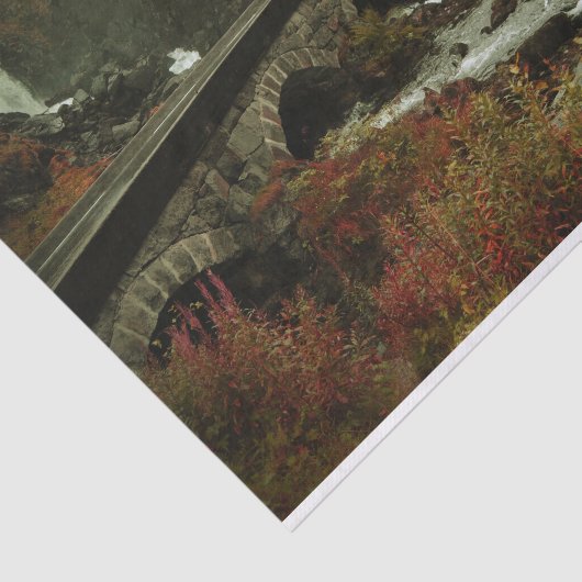 Herbstwald und Flusslandschaft Seidenpapier (Ausschnitt)