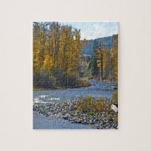Herbstwald und Flussszene Puzzle