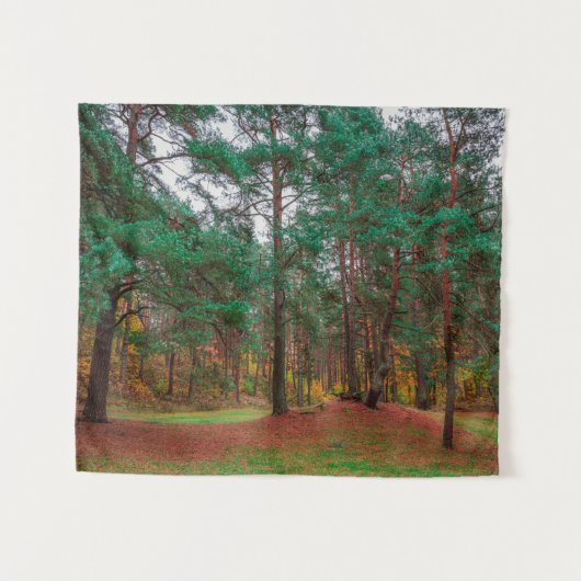 Herbstwald Wandteppich (Vorderseite (Horizontal))