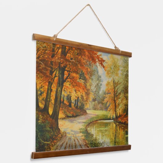 Herbstwald Wandteppich Mit Holzrahmen (Gewinkelt)