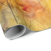 Herbstwald Wasserfarben-Glanz Geschenkpapier (Rolleneckpunkt)