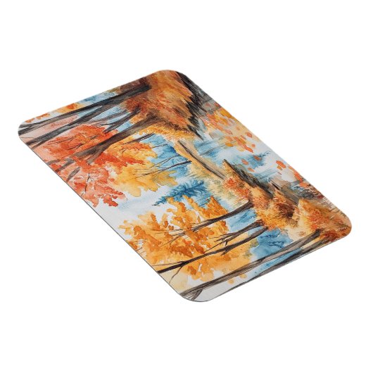 Herbstwald Wasserfarben Kunst Magnet (Rechte Seite)