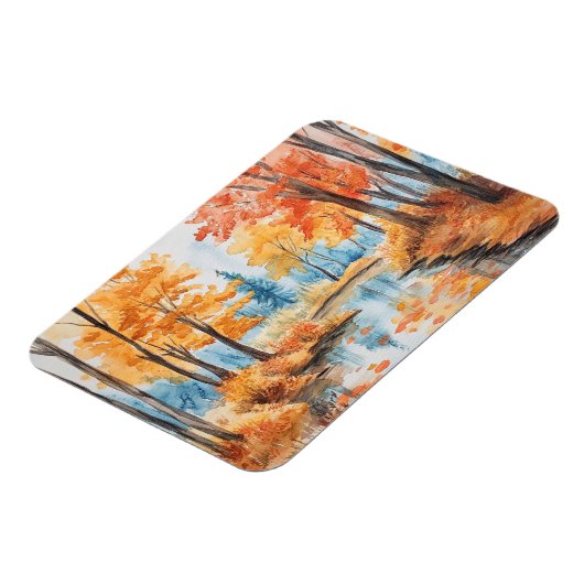 Herbstwald Wasserfarben Kunst Magnet (Linke Seite)