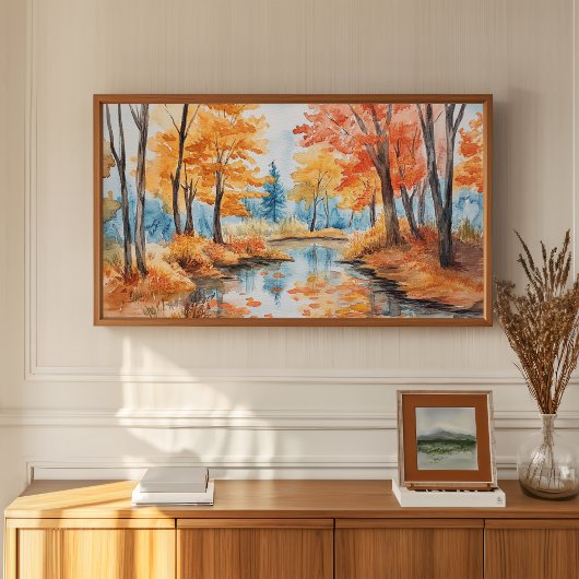 Herbstwald Wasserfarben Kunst Poster