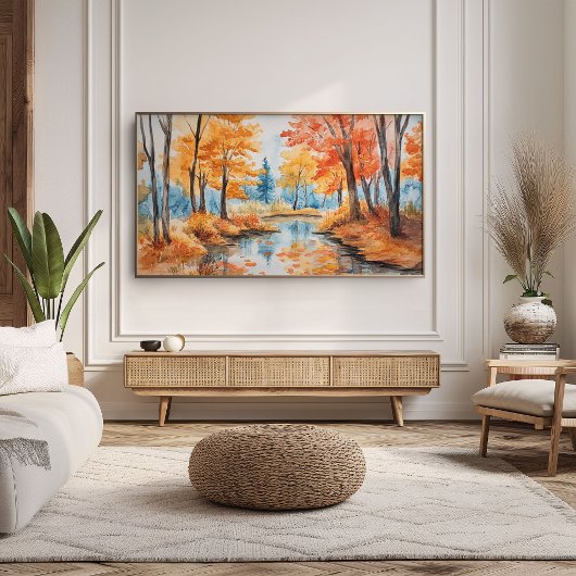 Herbstwald Wasserfarben Kunst Poster