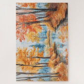 Herbstwald Wasserfarben Kunst Puzzle (Vertikal)