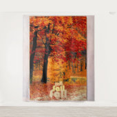 Herbstwaldansicht Wandteppich (Vorderseite)