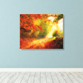 Herbstwaldbahn Reds & Gold von Aquarell Leinwanddruck (Insitu (Holzboden))