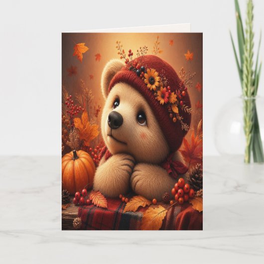 Herbstwaldbär Karte (Vorderseite)