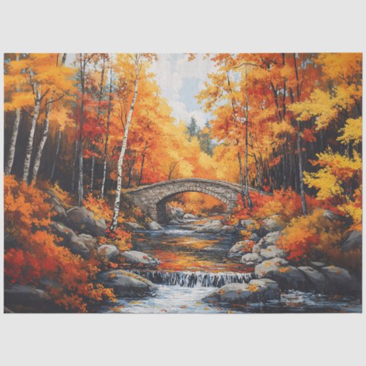 Herbstwaldbrücke Seidenpapier (Vorderseite)