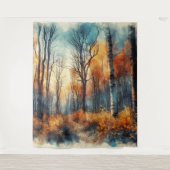 Herbstwälder 1 - Aquarellfarben Wandteppich (Vorderseite)