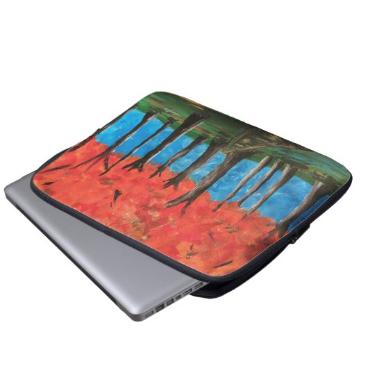 Herbstwälder Laptopschutzhülle (Vorne Knopf)