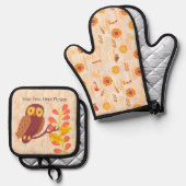 Herbstwälder Ofenhandschuh & Topflappen-Set (Vorderseite/Rückseite)