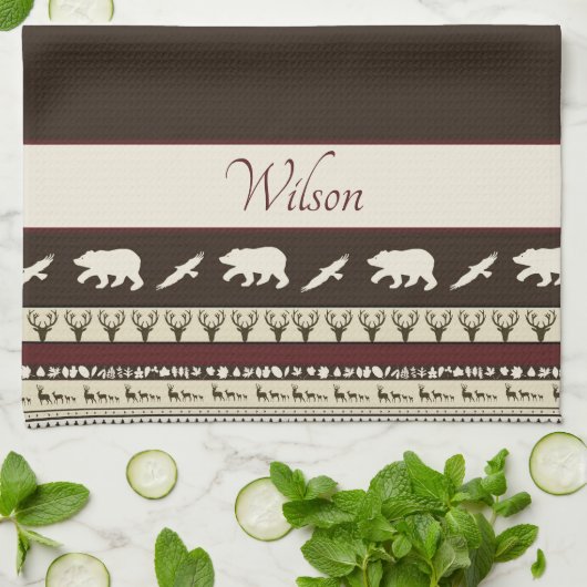 Herbstwälder personalisiert geschirrtuch (Gefaltet)