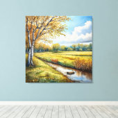 Herbstwaldfarbe Leinwanddruck (Insitu (Holzboden))