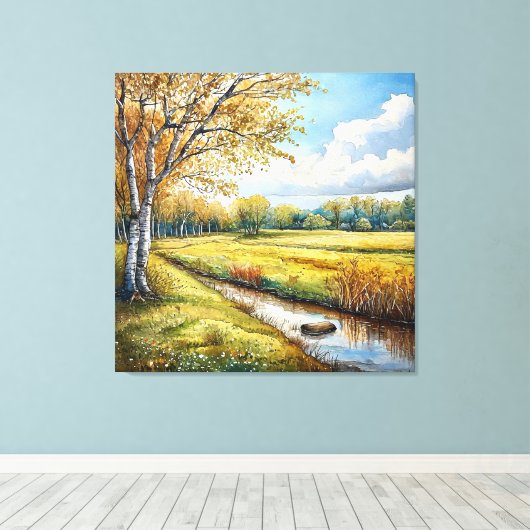 Herbstwaldfarbe Leinwanddruck (Insitu (Holzboden))