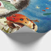 Herbstwaldfreunde Igel Wald Zeichnend Geschenkpapier (Ecke)