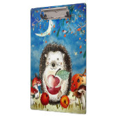 Herbstwaldfreunde Igel Wald Zeichnend Klemmbrett (Links)