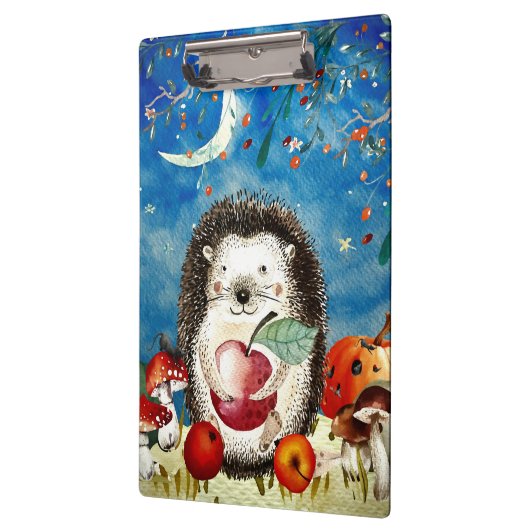 Herbstwaldfreunde Igel Wald Zeichnend Klemmbrett (Links)