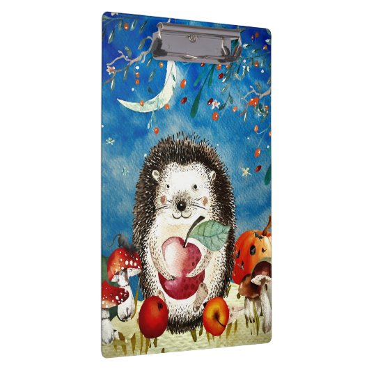Herbstwaldfreunde Igel Wald Zeichnend Klemmbrett (Rechts)