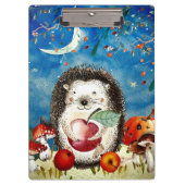 Herbstwaldfreunde Igel Wald Zeichnend Klemmbrett (Vorderseite)