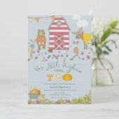 Herbstwaldfreunde zum zweiten Geburtstag Einladung (Stehend Vorderseite)