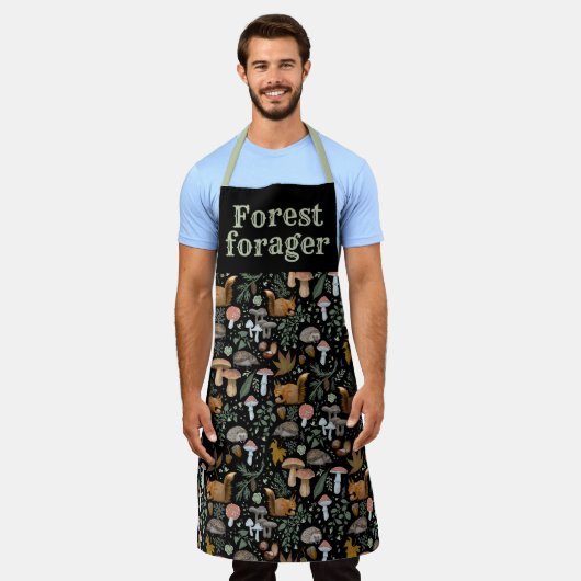 Herbstwaldfutter Herbstpilze und Tiere Schürze (Getragen)
