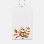 Herbstwaldhochzeit Begrüßungstasche Geschenkanhänger (Rückseite)