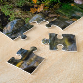 Herbstwaldhütte mit Waldtieren und Pilzen Puzzle (Seite)