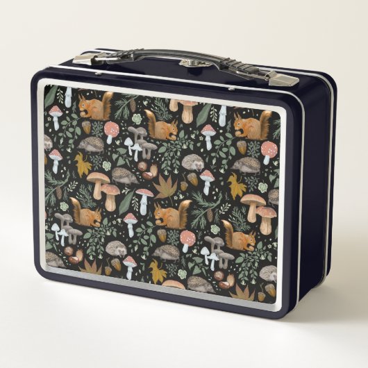 Herbstwaldkrechter von hinten in die Schule Metall Brotdose (Rückseite)