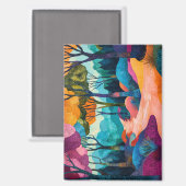 Herbstwaldmagnet Magnet (Vorderseite/Rückseite)