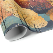Herbstwaldmuster Geschenkpapier (Rolleneckpunkt)