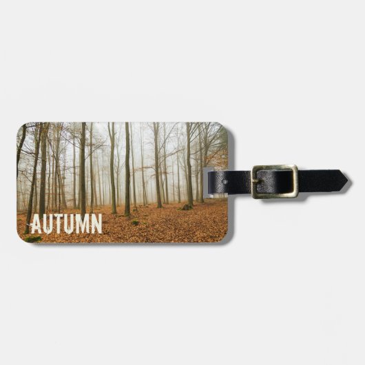 Herbstwaldnebel und Nebelfallsaison Gepäckanhänger (Vorderseite horizontal)