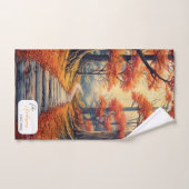 Herbstwaldpfad mit Name und Jahr Badhandtuch Set (Handtuch)