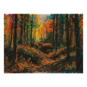 Herbstwaldpfad mit Stairs Digitaler Download-Berei Poster (Vorderseite)