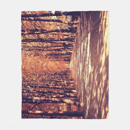 Herbstwaldpfad: ruhige Landschaftsreise Fleecedecke (Vorderseite)