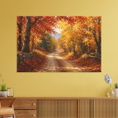 Herbstwaldstraßen-Ölgemälde Leinwanddruck (Insitu (Wohnzimmer))