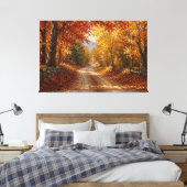 Herbstwaldstraßen-Ölgemälde Leinwanddruck (Insitu (Schlafzimmer))